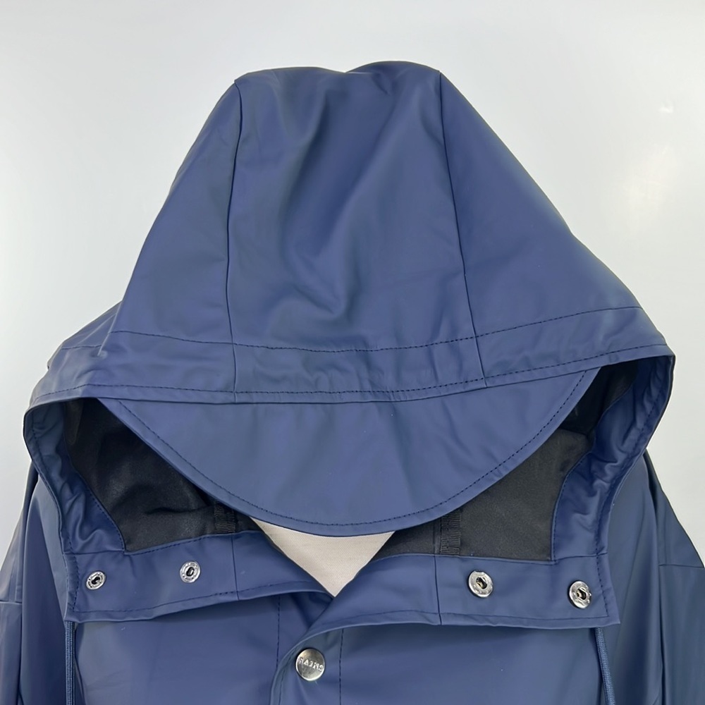 RAINS UNISEX  HOODED RAIN JACKET NAVY SZ L/XL - Picture 7 of 14